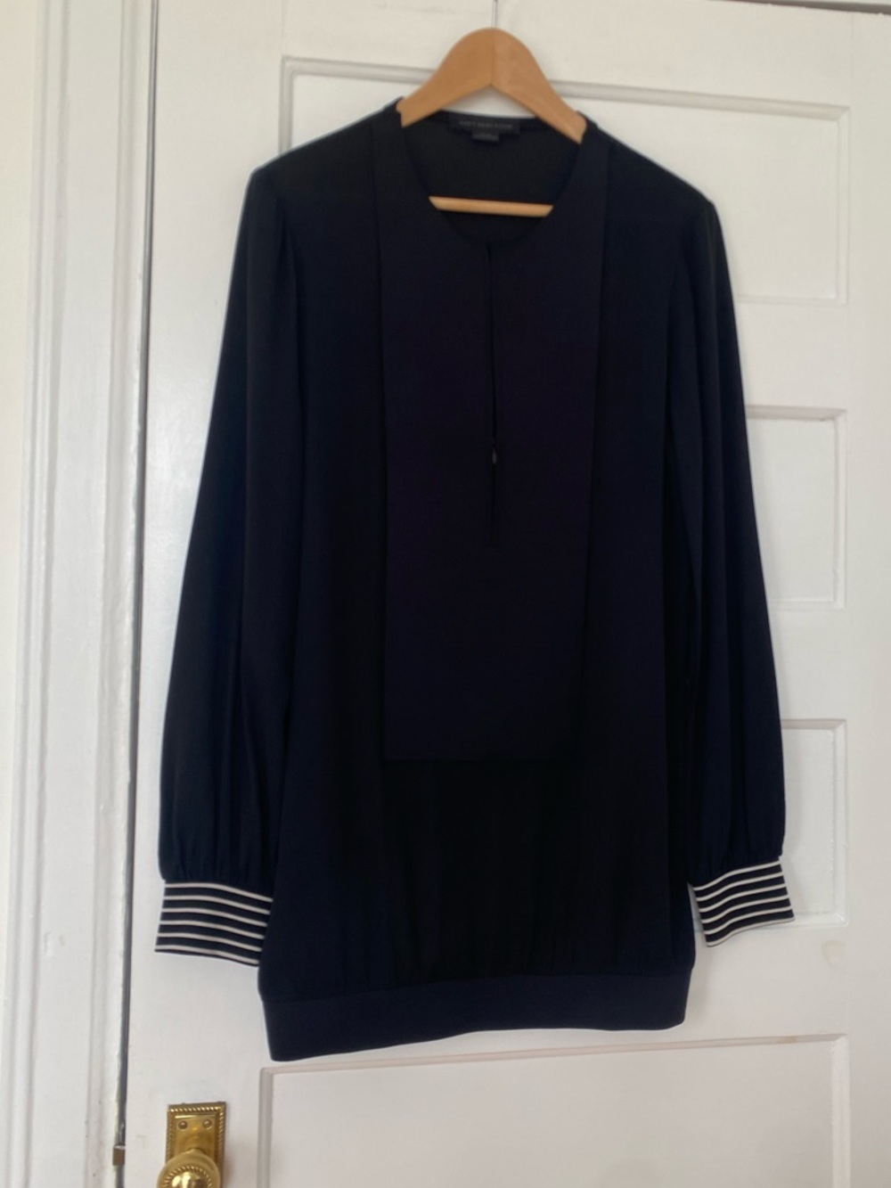 Marie Saint Pierre 1/2 zip silk tunic top